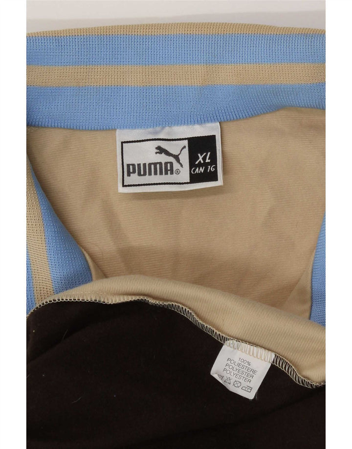 Męska kurtka dresowa Puma XL Beżowy poliester z blokami kolorów
