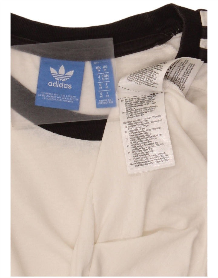 Adidas Męska Koszulka Top Średnia Biała Bawełna