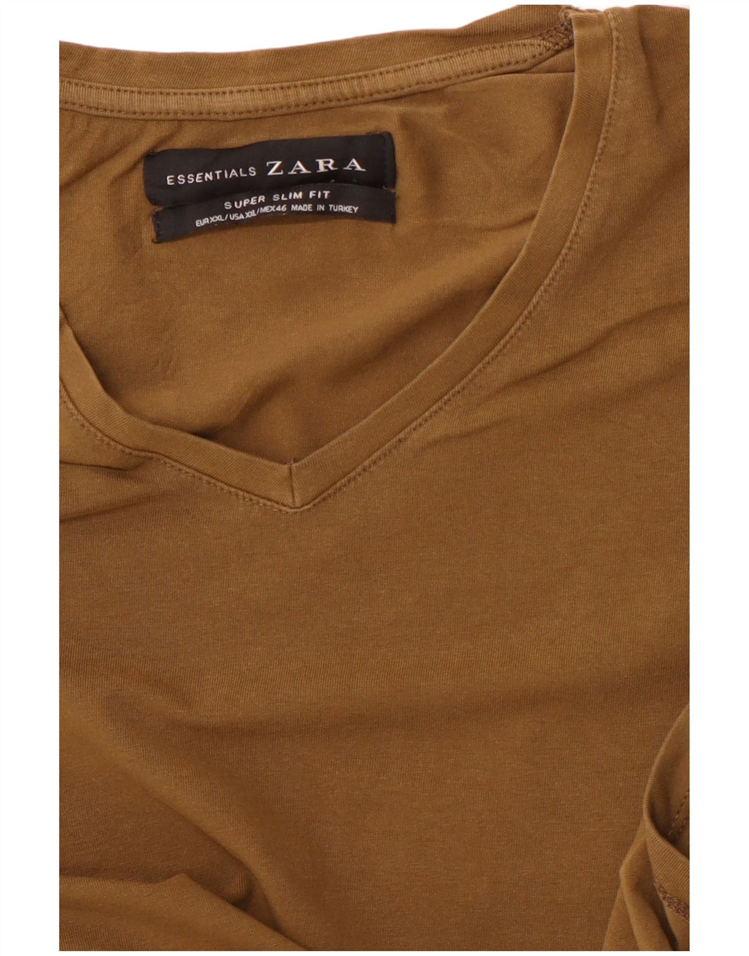Męski T-shirt Zara Super Slim Fit Top 2XL Khaki