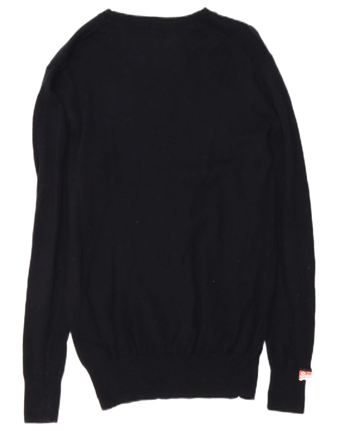 Męski sweter Superdry z dekoltem w łódkę, średni czarny kaszmir