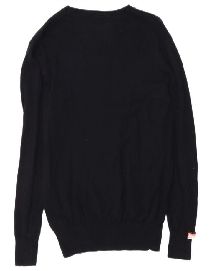 Męski sweter Superdry z dekoltem w łódkę, średni czarny kaszmir