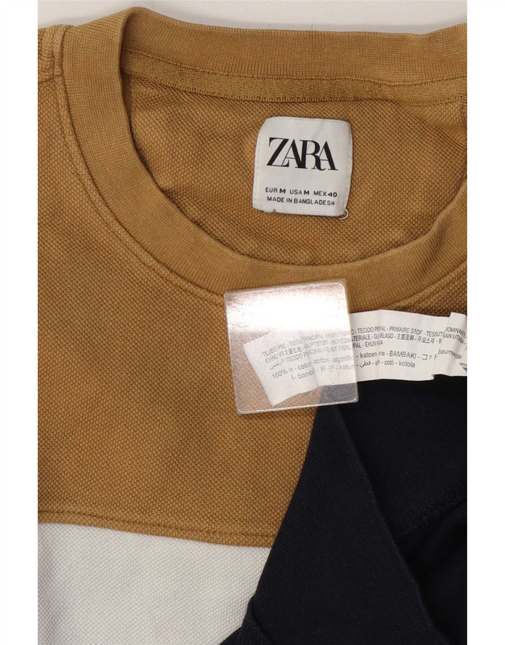 Damska bluza dresowa Zara UK 14, średnia wielobarwna bawełna z blokami kolorów