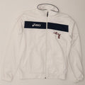 ASICS Womens Tracksuit Top Jacket UK 10 Small White Colourblock Polyester Vintage Asics and Second-Hand Asics from Messina Hembry 
