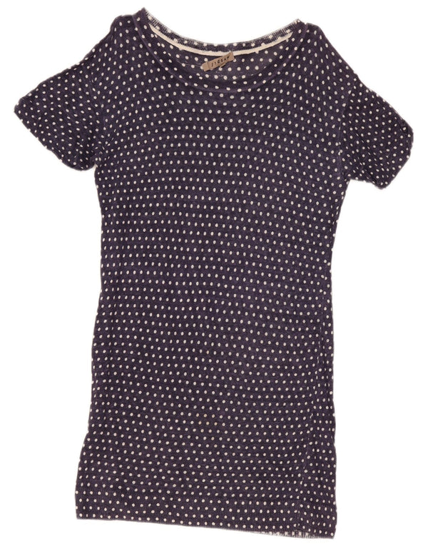 Damska sukienka T-shirtowa Jigsaw UK 14 Średni granatowy, lniany w kropki