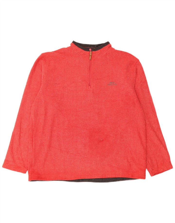 Męski sweter polarowy Weird Fish z zamkiem błyskawicznym, 2XL, czerwony poliester