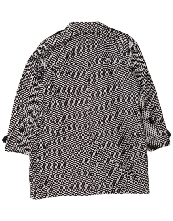 Marks & Spencer Damski wojskowy płaszcz przeciwdeszczowy UK 18 XL granatowy geometryczny