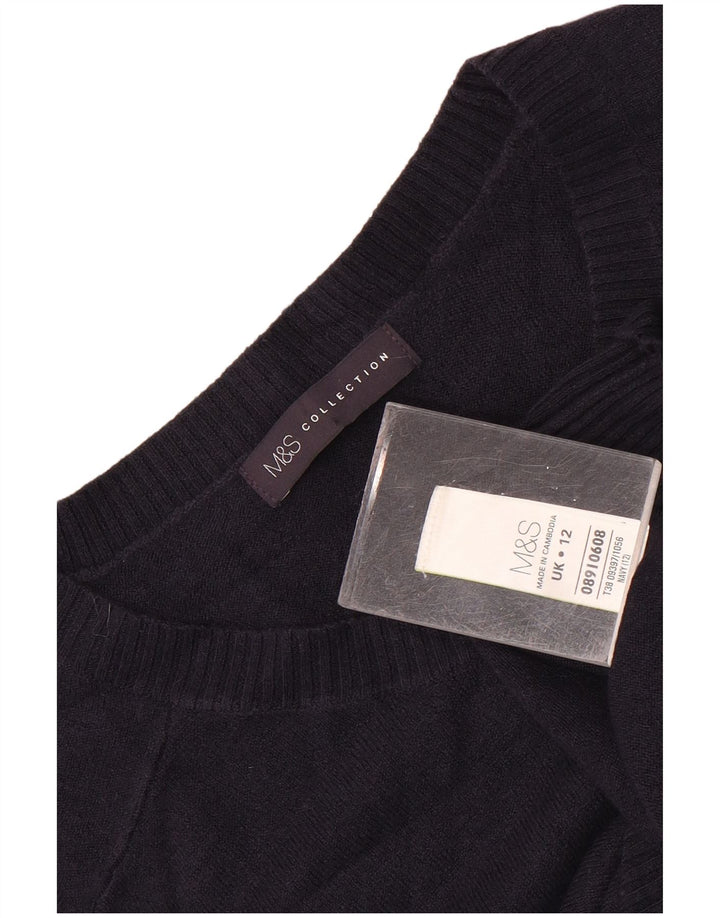 Marks & Spencer Damski sweter z dekoltem w łódkę UK 12 Średni granatowy