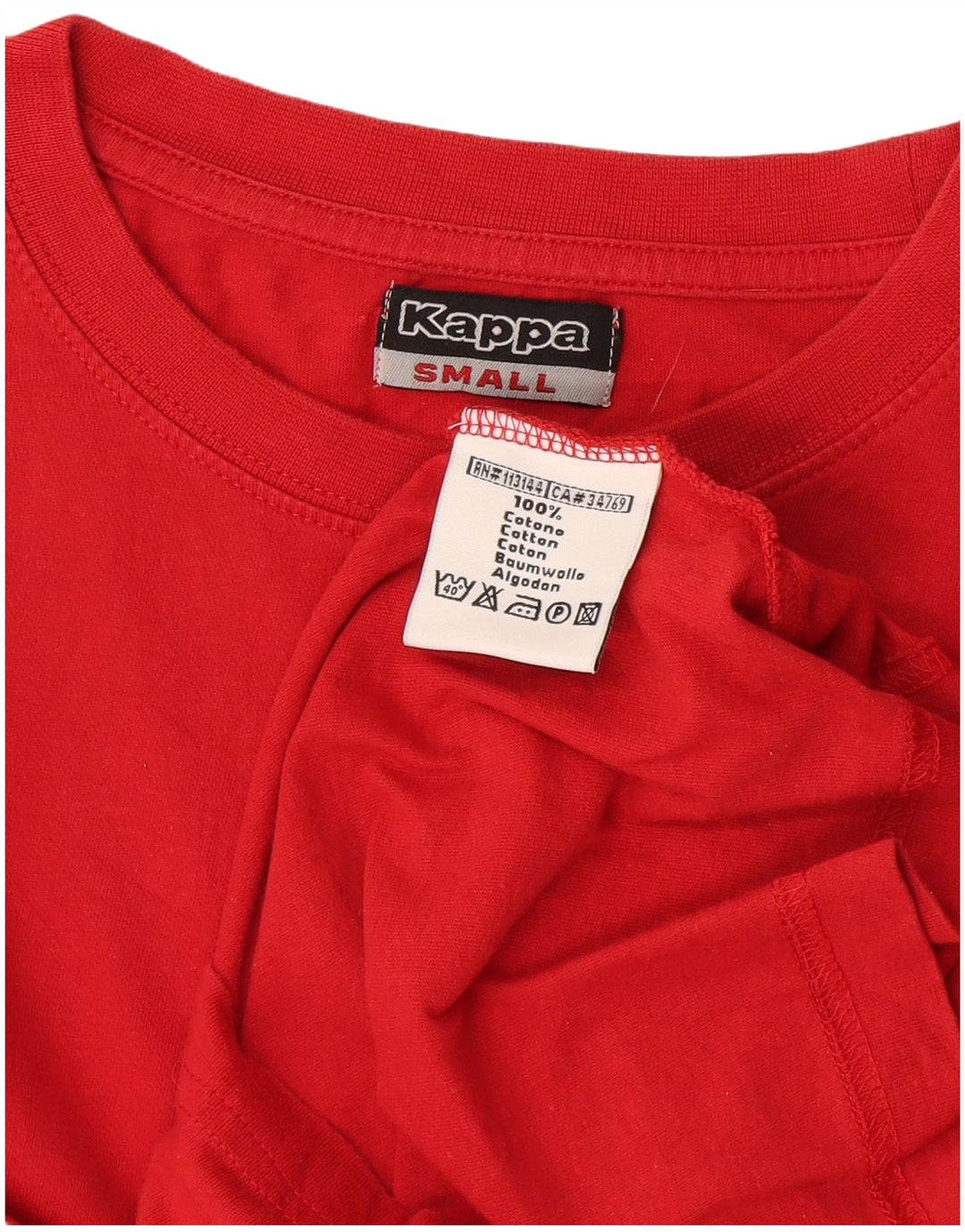 T-shirt męski Kappa, mały, czerwony, bawełniany