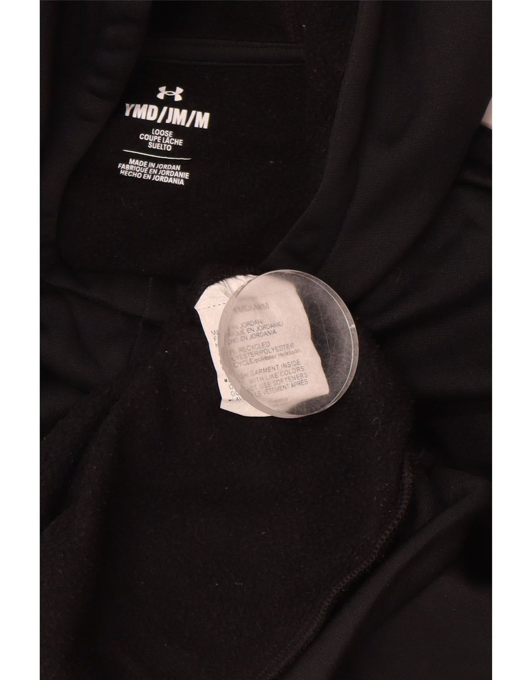 UNDER ARMOUR Dziewczęcy luźny sweter z kapturem z grafiką, 9-10 lat, średni czarny