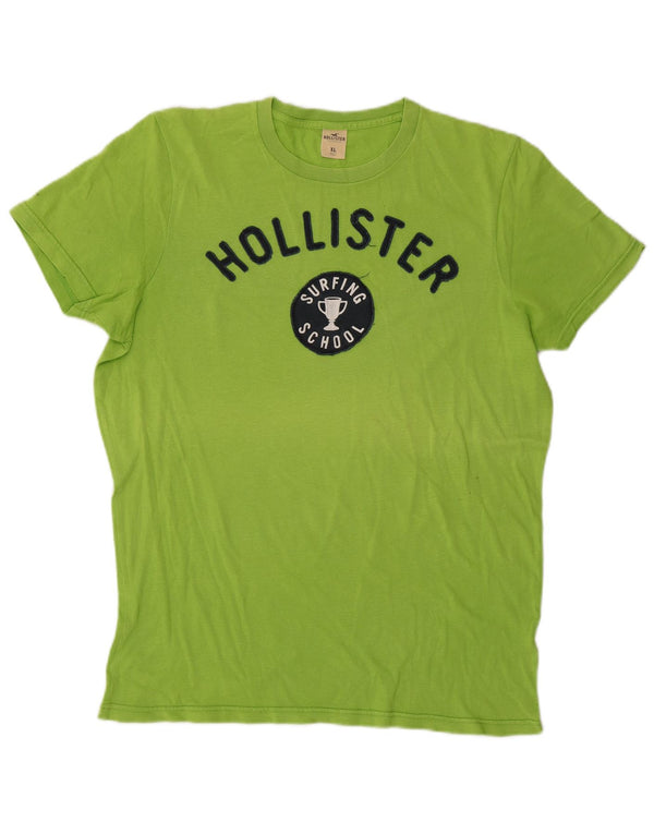 Męski T-shirt z grafiką Hollister XL, zielony