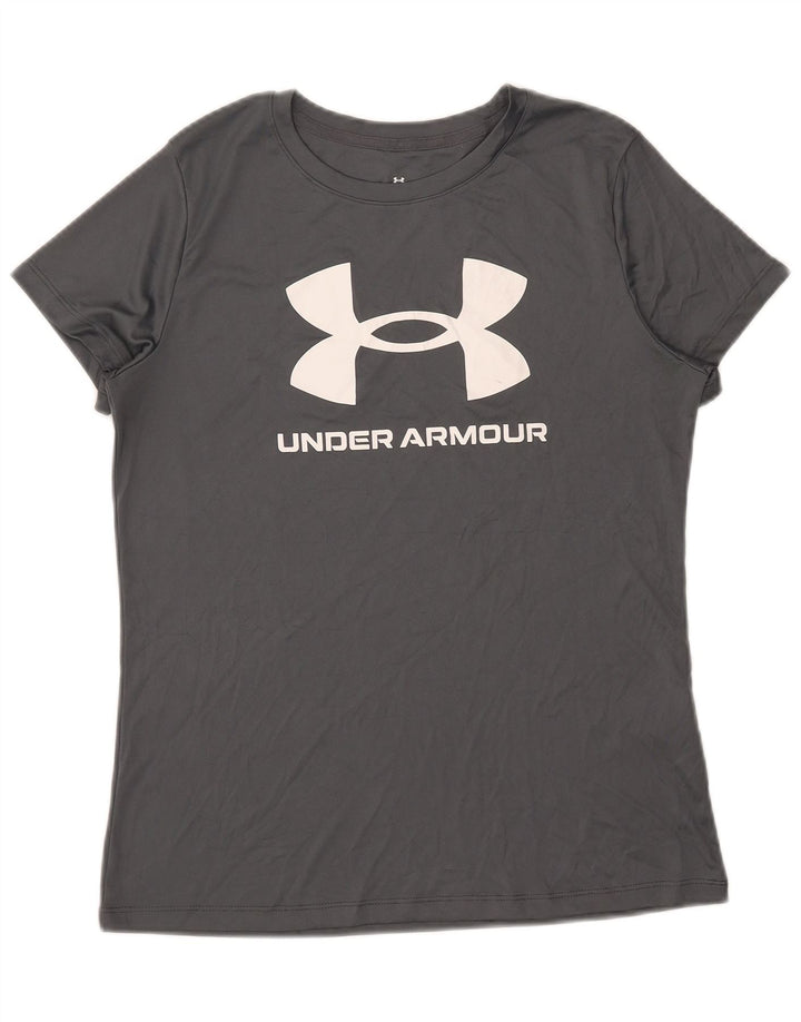 Męska koszulka z grafiką Under Armour, średni szary poliester