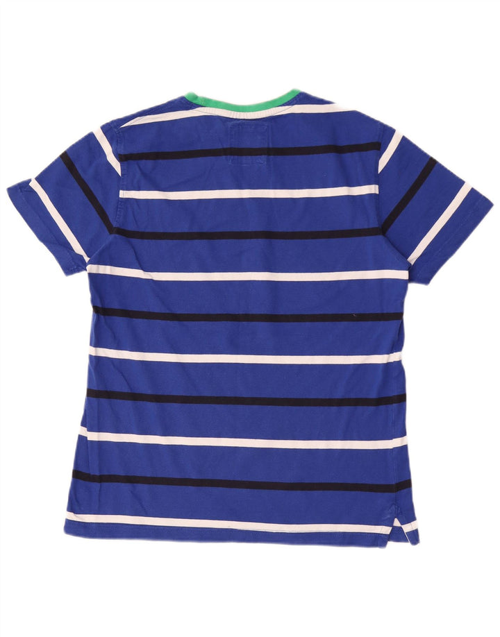 Crew Clothing Męski T-shirt Top, bawełna w średnie niebieskie paski