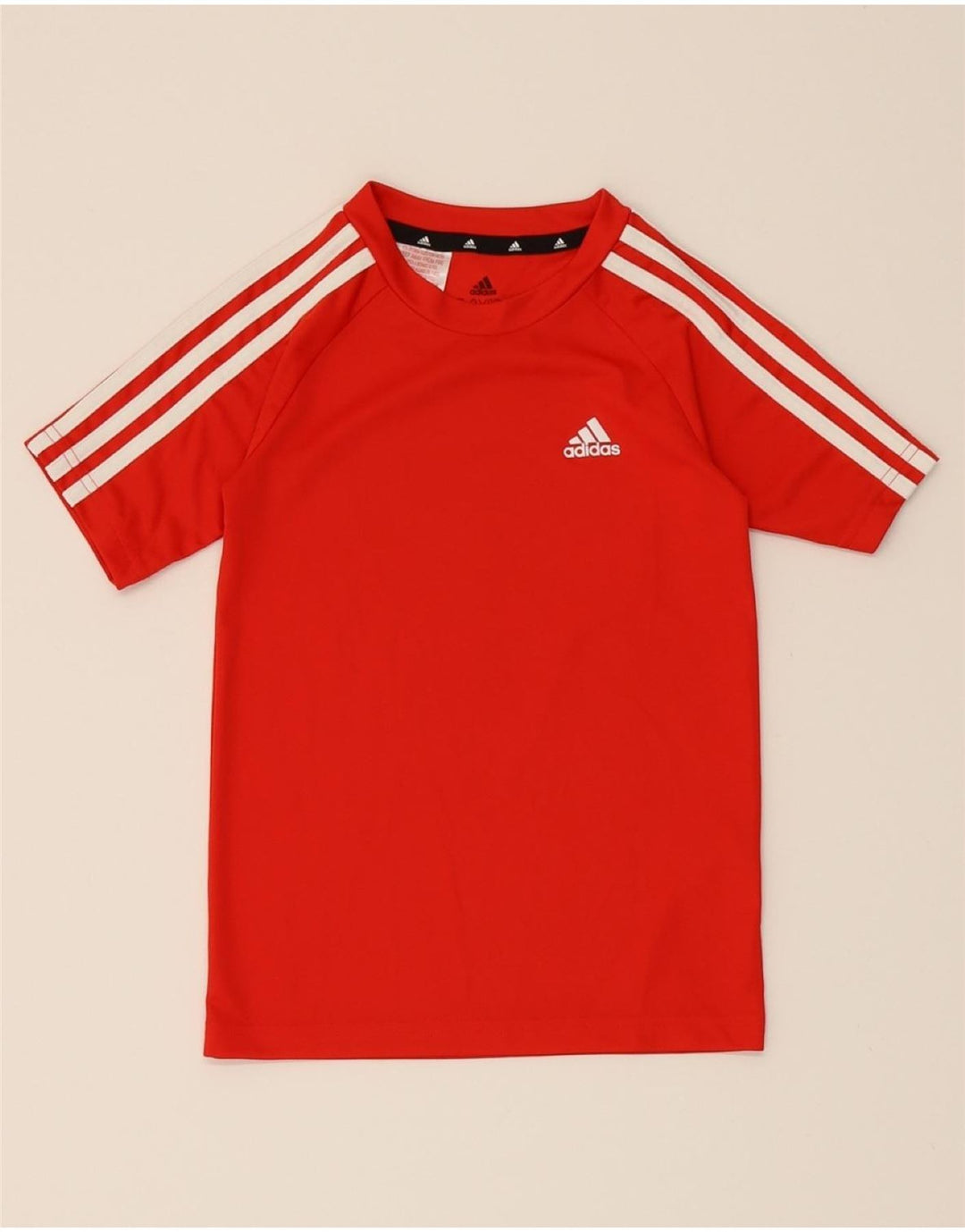 ADIDAS Boys Aeroready T-Shirt Top 7-8 Years Red Polyester Vintage Adidas and Second-Hand Adidas from Messina Hembry 