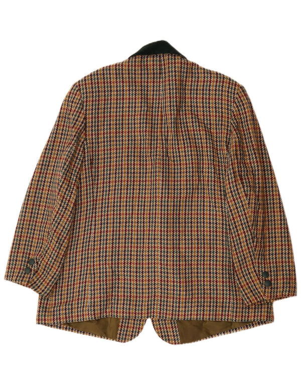 Vintage damska marynarka zapinana na 3 guziki UK 22 3XL wielobarwna pepitka