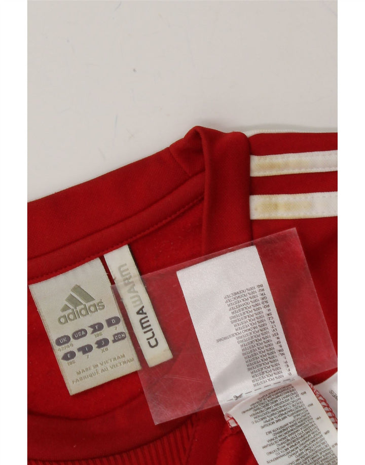 ADIDAS Mens Climawarm Sweatshirt Jumper UK 42/44 Large Red Polyester Vintage Adidas and Second-Hand Adidas from Messina Hembry 