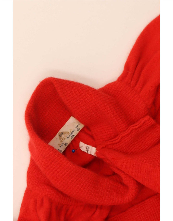 Vintage damski sweter oversize z wywijanym dekoltem IT 40 Small Red Wełna