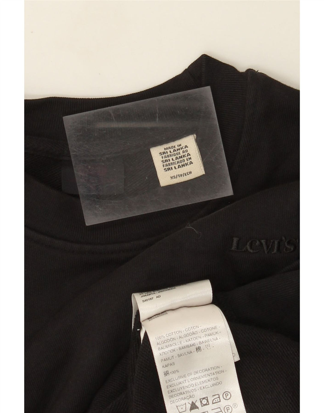 Damska bluza oversize Levi's UK 6 XS, czarna bawełna
