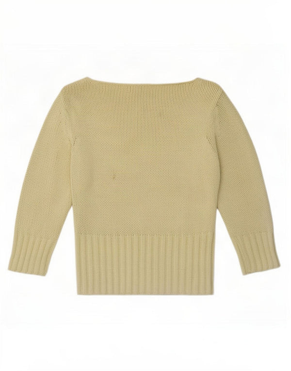 Damski sweter Zara z krótkim rękawem i dekoltem w łódkę, z rękawami 3/4 i łódką, UK 12, średni żółty