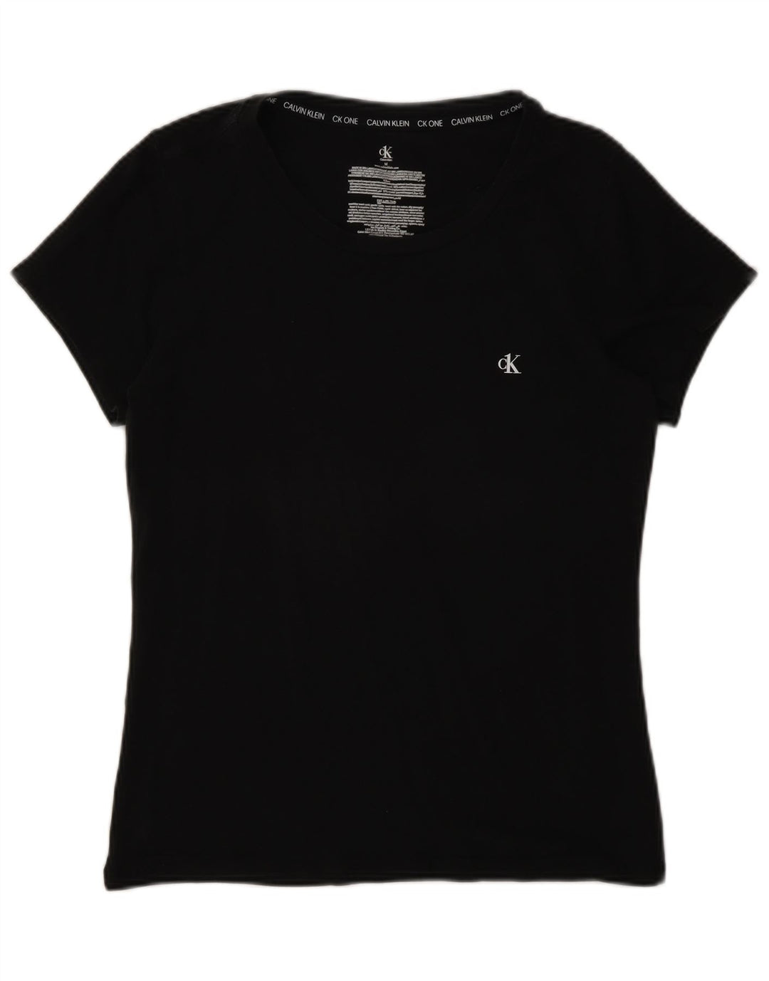 T-shirt damski Calvin Klein Top UK 12, średni czarny, bawełniany
