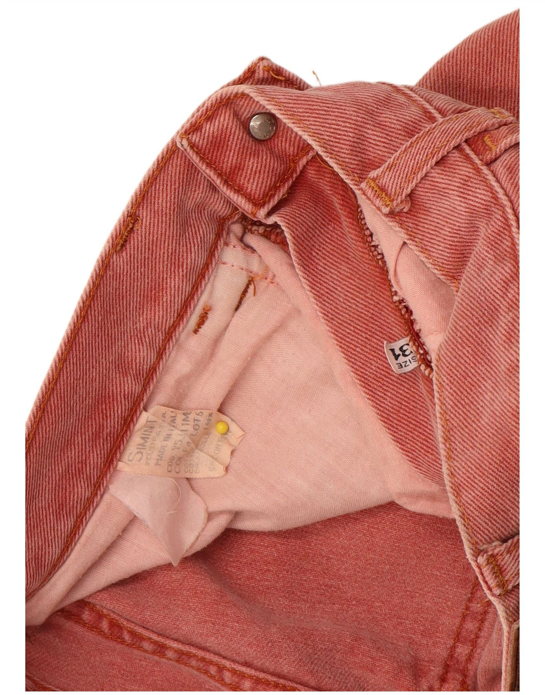 Damskie jeansy zwężane Armani W31 L29 w kolorze różowym