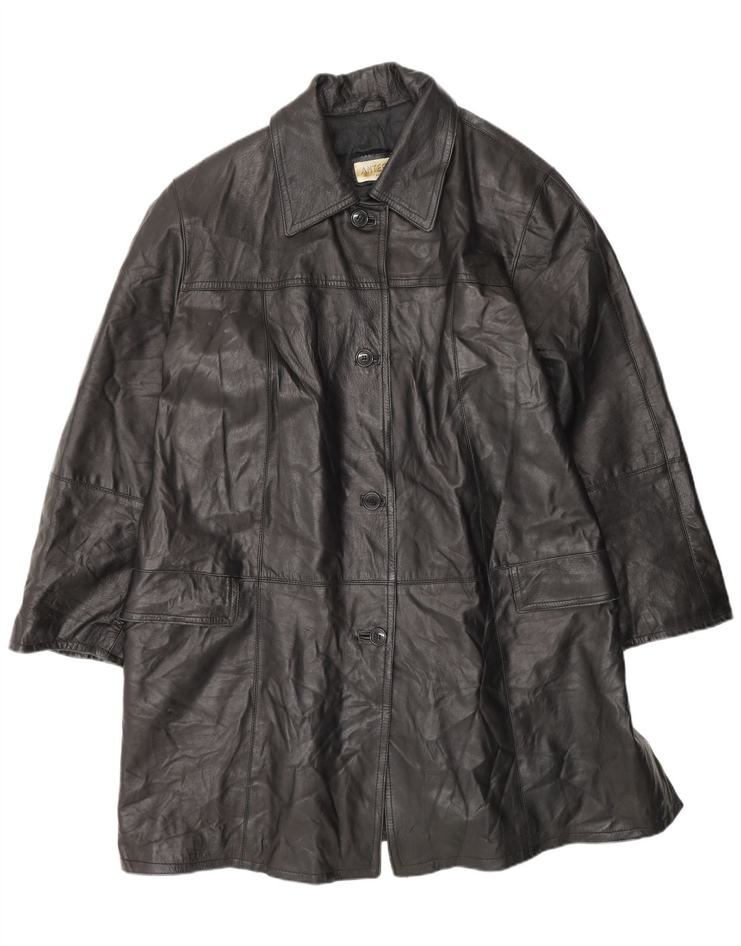 ANTEPRIMA Damski płaszcz skórzany oversize IT 52 2XL czarny