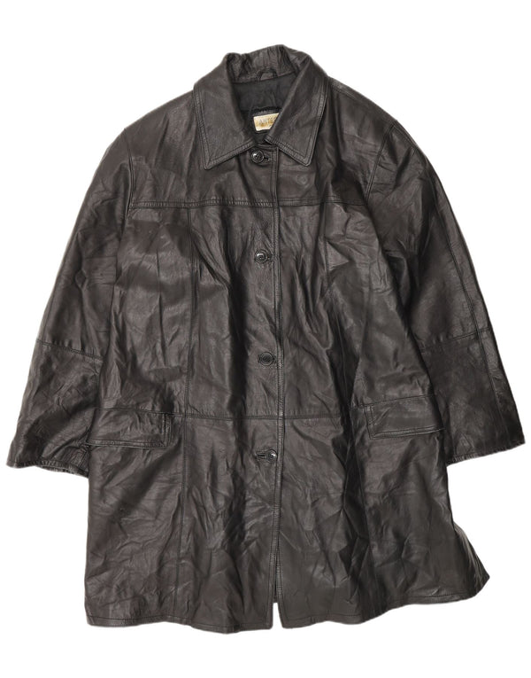 ANTEPRIMA Damski płaszcz skórzany oversize IT 52 2XL czarny