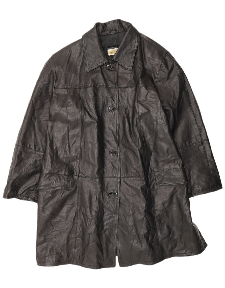 ANTEPRIMA Damski płaszcz skórzany oversize IT 52 2XL czarny