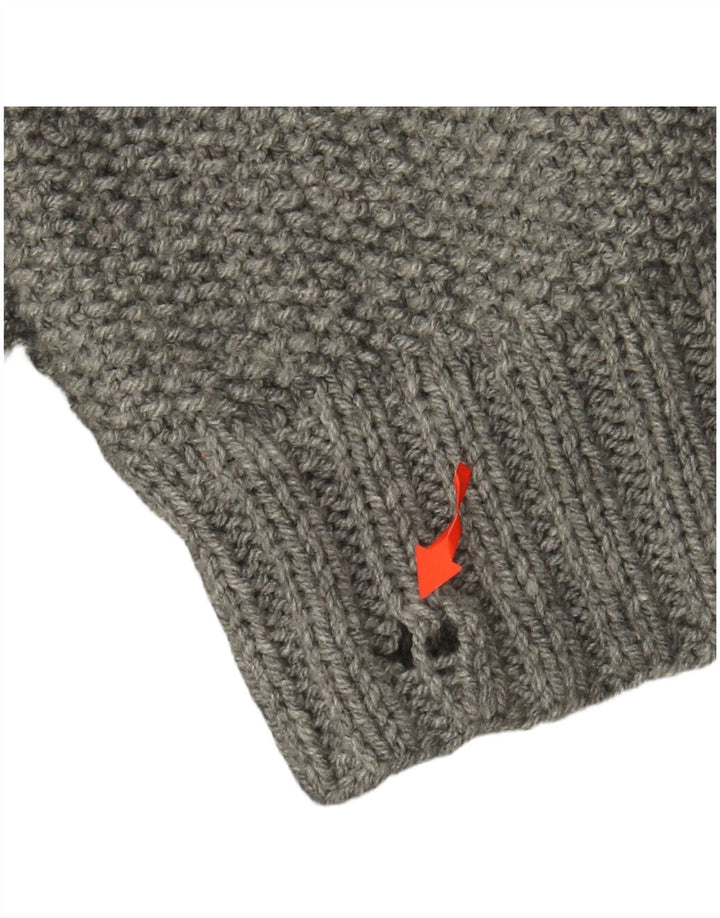 Damski sweter oversize VINTAGE z wywijanym dekoltem UK 22 3XL szary