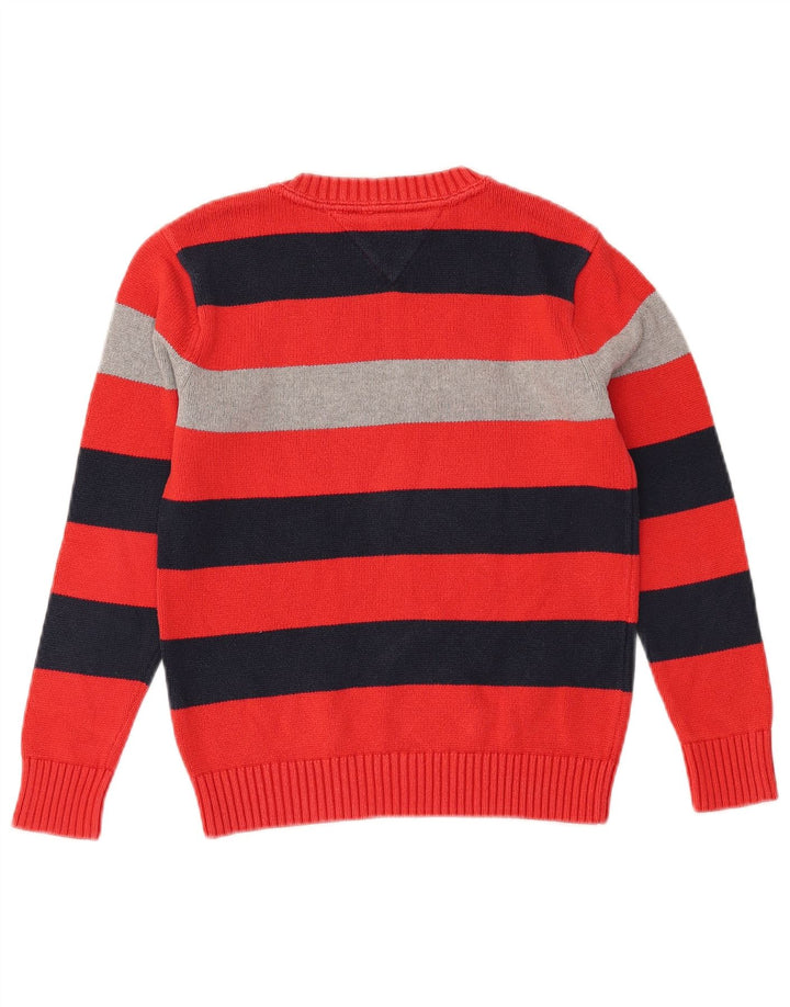 Sweter chłopięcy Tommy Hilfiger z okrągłym dekoltem, 8-9 lat, w średnie czerwone paski
