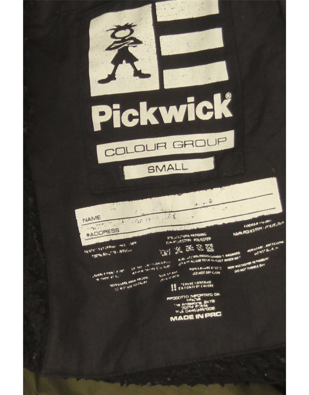 Damska kurtka parka Pickwick z kapturem, oversize UK 10, mała, zielona, z blokami kolorów