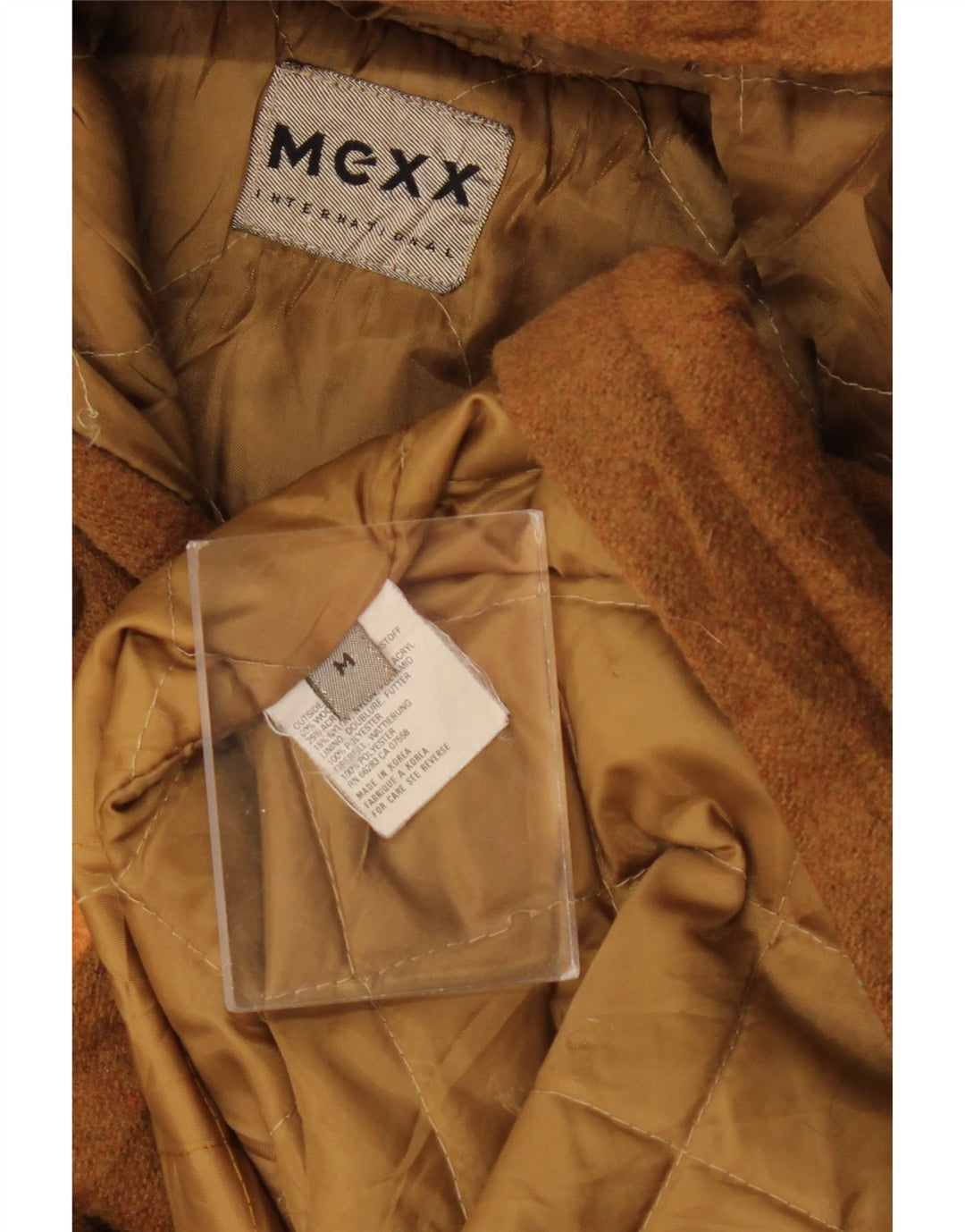 MEXX Męski luźny płaszcz z kapturem i kapturem UK 36 Średni brązowy wełniany