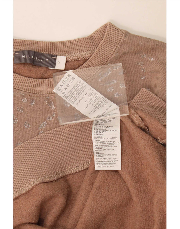 Damska bluza MINT VELVET z abstrakcyjnym wzorem UK 10 Small Beige