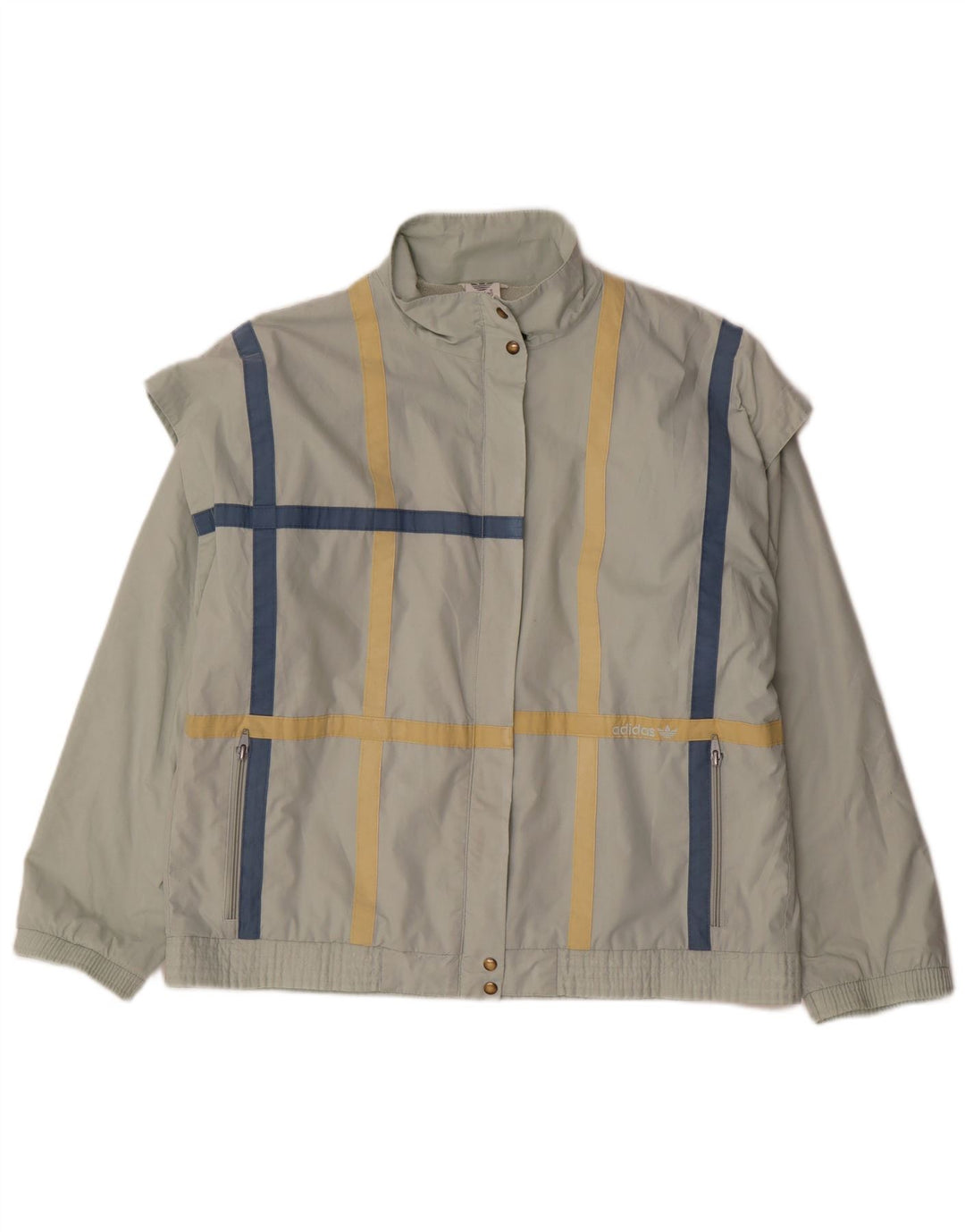 Damska kurtka bomber Adidas UK 18 XL, bawełniana, zielona kratka