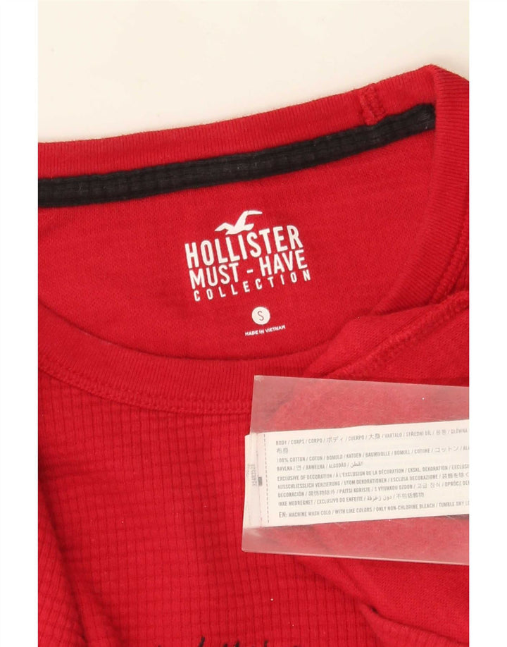 Męski top z długim rękawem Hollister Regular Graphic, mały, czerwony, bawełniany