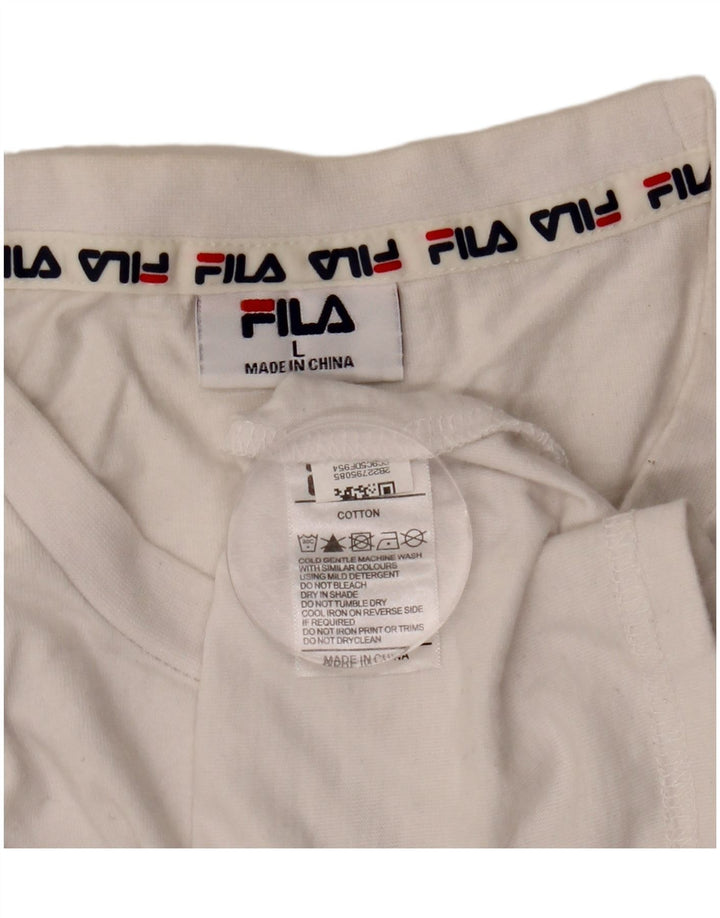 Męski T-shirt z grafiką Fila, duży, biały, bawełniany