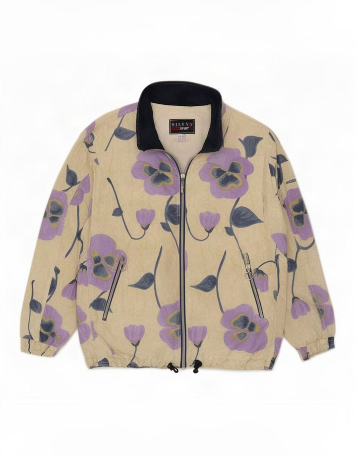 Damska bluza dresowa oversize Silvy IT 42 w kolorze średniego beżu w kwiaty