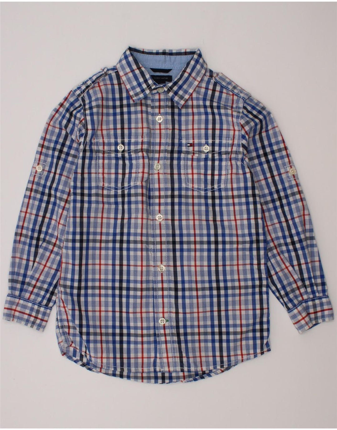 Koszula chłopięca Tommy Hilfiger 5-6 lat, bawełniana w niebieską kratkę