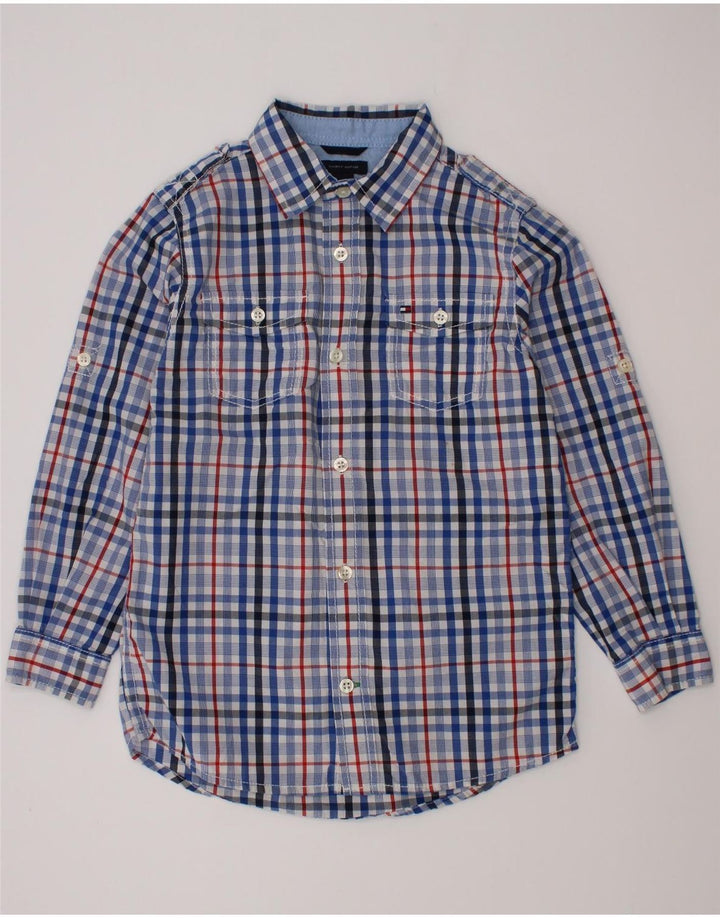 Koszula chłopięca Tommy Hilfiger 5-6 lat, bawełniana w niebieską kratkę