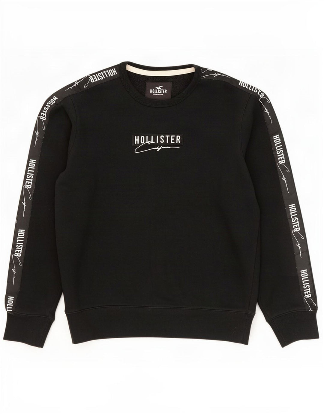 Męski sweter z grafiką Hollister, średni czarny