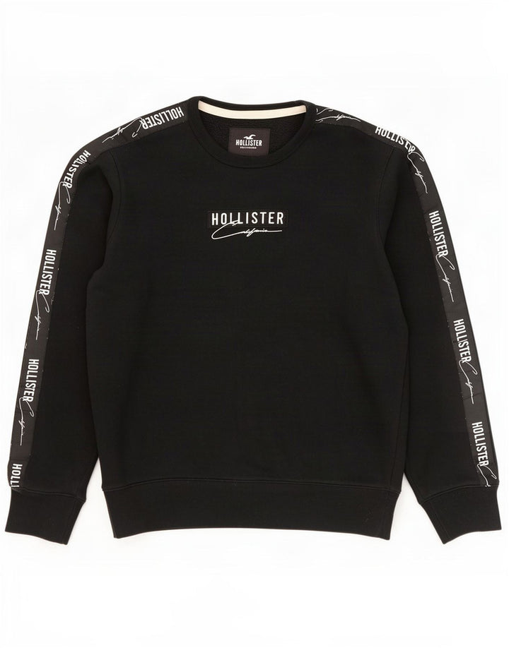 Męski sweter z grafiką Hollister, średni czarny