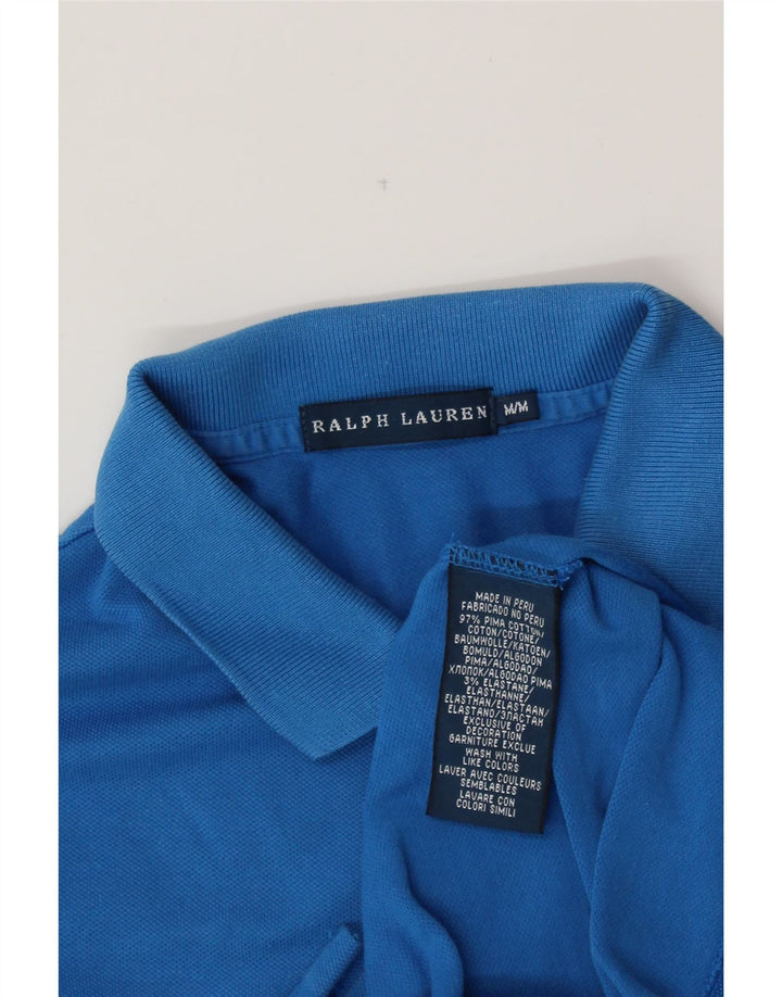 Damska koszulka polo RALPH LAUREN UK 12, średnia niebieska, bawełniana