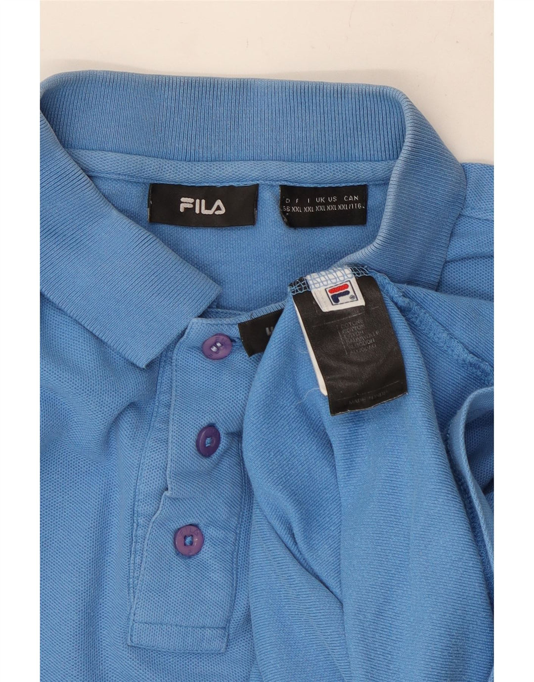 Męska koszulka polo FILA 2XL, niebieska, bawełniana
