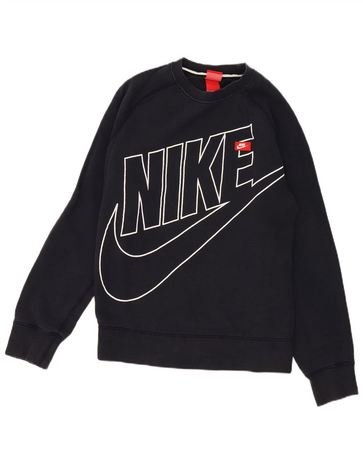 Męska bluza z grafiką Nike, duża, granatowa, bawełniana