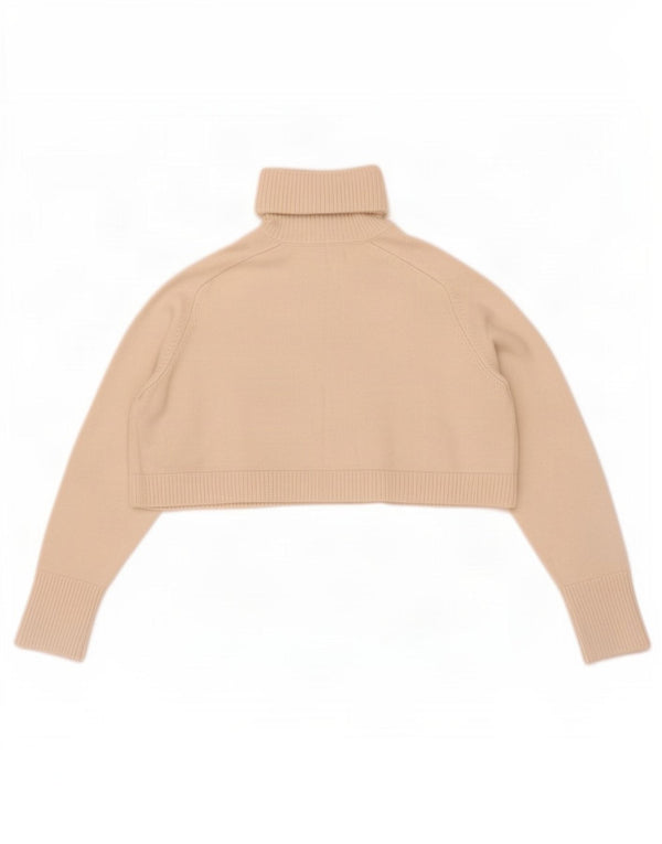 Damski sweter Zara Crop Oversize z golfem UK 10 Small Off White