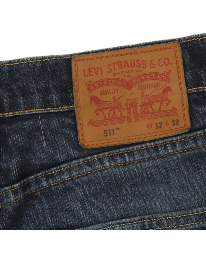 Męskie jeansy Levi's 511 Slim W32 L32 Granatowa bawełna