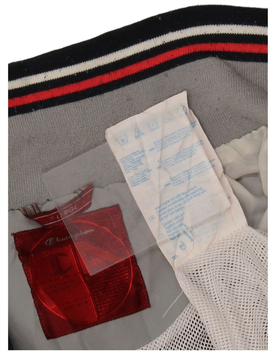 Męska kurtka dresowa CHAMPION XL granatowa, poliester z blokami kolorów