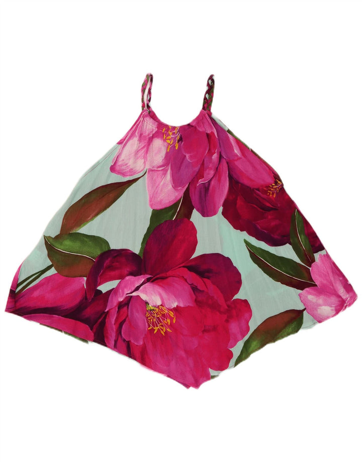 DESIGUAL Damski asymetryczny top wiązany na szyi UK 14 Średni wielobarwny kwiatowy