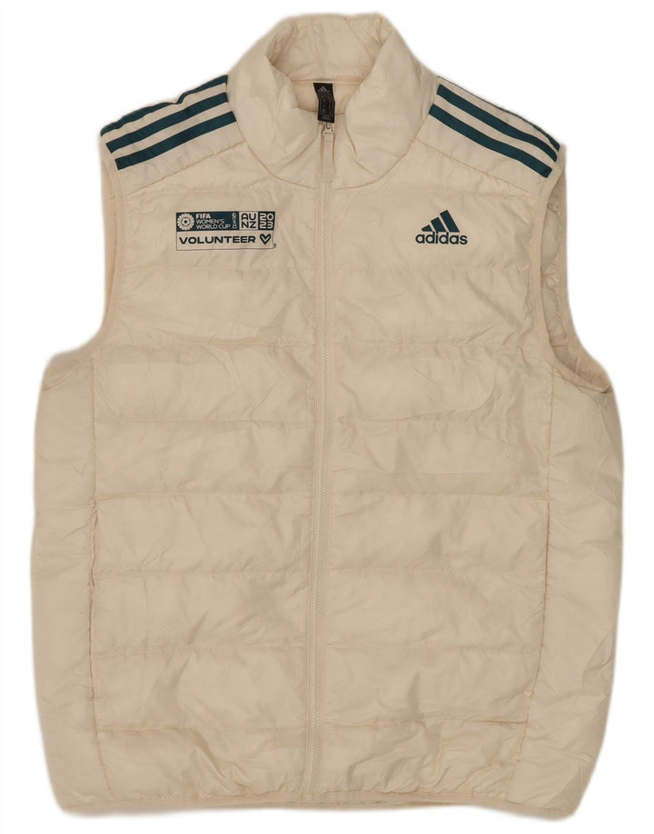 Męska wyściełana kamizelka ADIDAS Primegreen UK 38, średni, złamany biały poliester