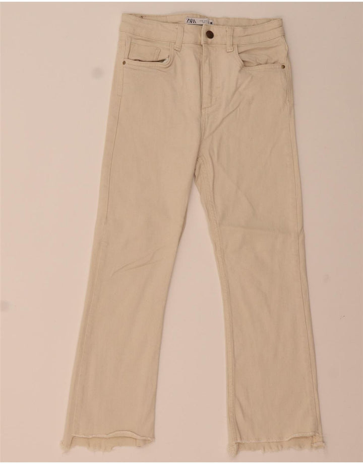 Jeansy damskie Zara Crop Bootcut EU 38 Medium W28 L24 Beżowe