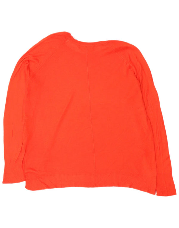 Damski sweter oversize Zara z dekoltem w łódkę UK 14 Średni pomarańczowy wiskoza